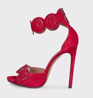 Alaïa Red Suede Stiletto Sandals EU 37